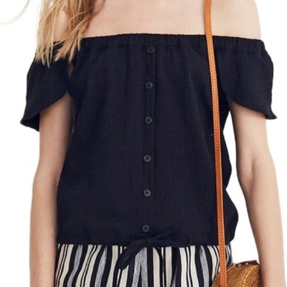 Madewell Texture & Thread Off the Shoulder Top XS
